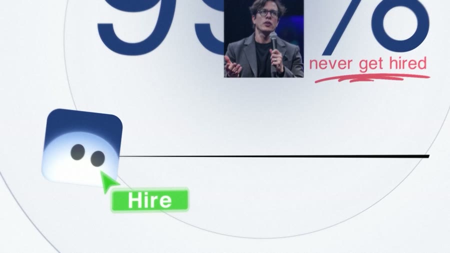 99% Never Get Hired — Motion design réalisé par Zaphir STUDIO, agence de montage vidéo